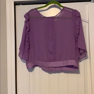 Lilac Cropped Woven Top